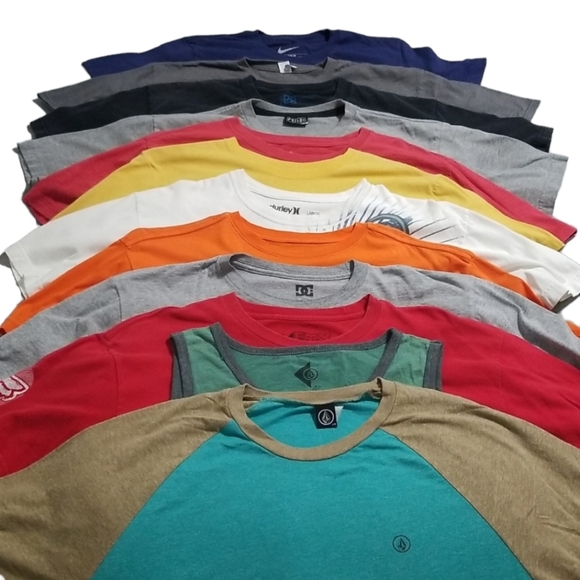 Lot 12 Men Tops Volcom Fox DC Quiksilver Hurley Banana Gap 8103 Arvil Nike - Picture 15 of 15